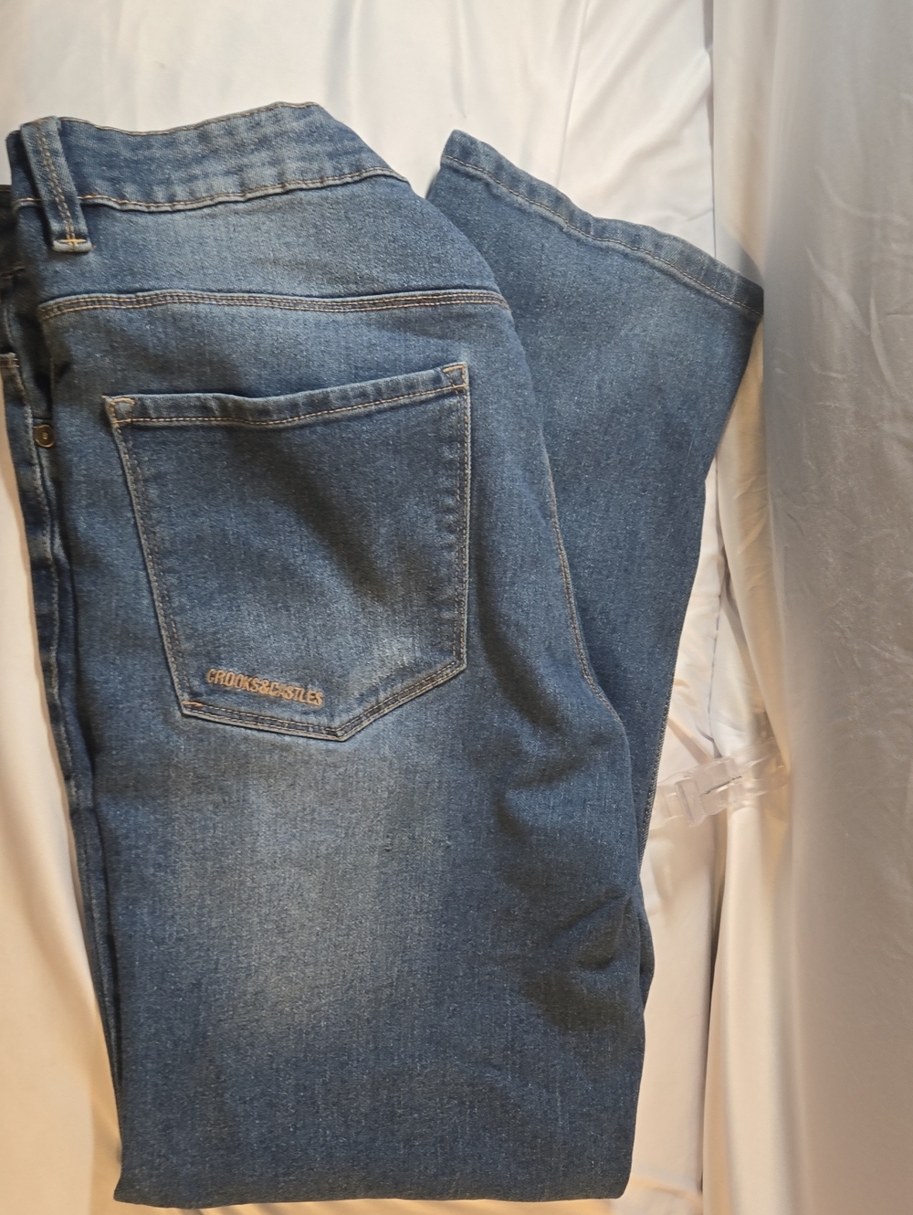 Crooks & Castles Men's Medium Blue Straight Jeans